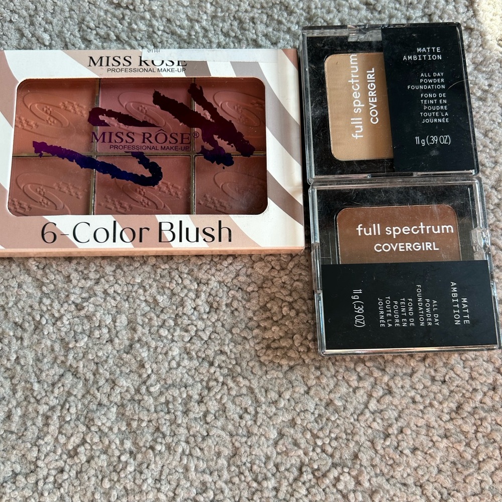 6-Color Blush Palette - Pink and Brown Shades